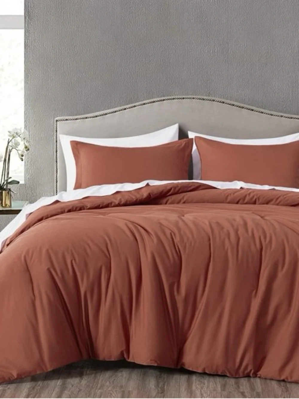 Terracotta queen 100% cotton 3 piece comforter set
